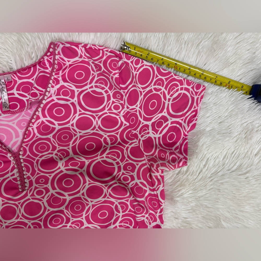 Lulu-B Fuchsia Circle Print Mini Dress - Picture 6 of 9